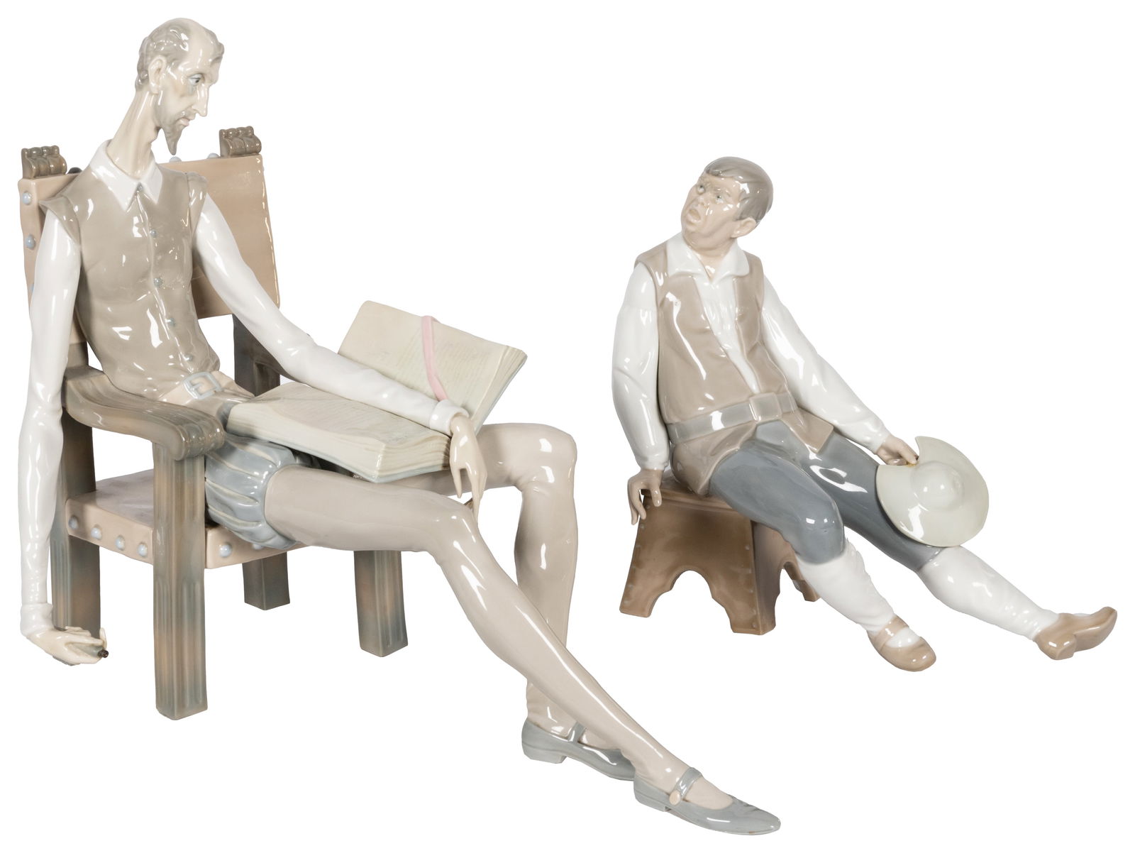 [LLADRO]. [FURIO, Salvador, sculptor]. “Don Quixote” and “Sancho Panza”. (1 of 3)
