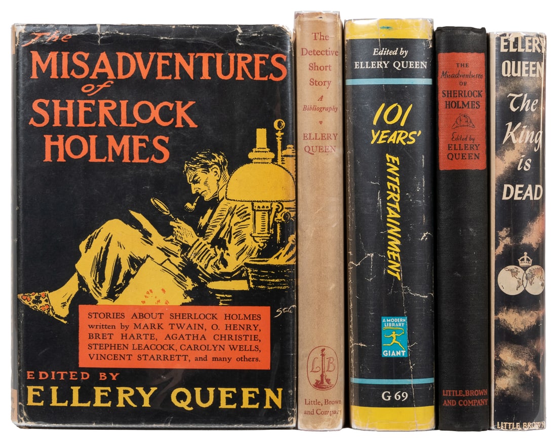 QUEEN, Ellery [Frederick Dannay and Manfred Bennington Lee]...: QUEEN, Ellery [Frederick Dannay and Manfred Bennington Lee]. The Misadventures of Sherlock Holmes. Boston: Little, Brown and Company, 1944. 8vo. Frontispiece by Frederick Dorr Steele. Original black c