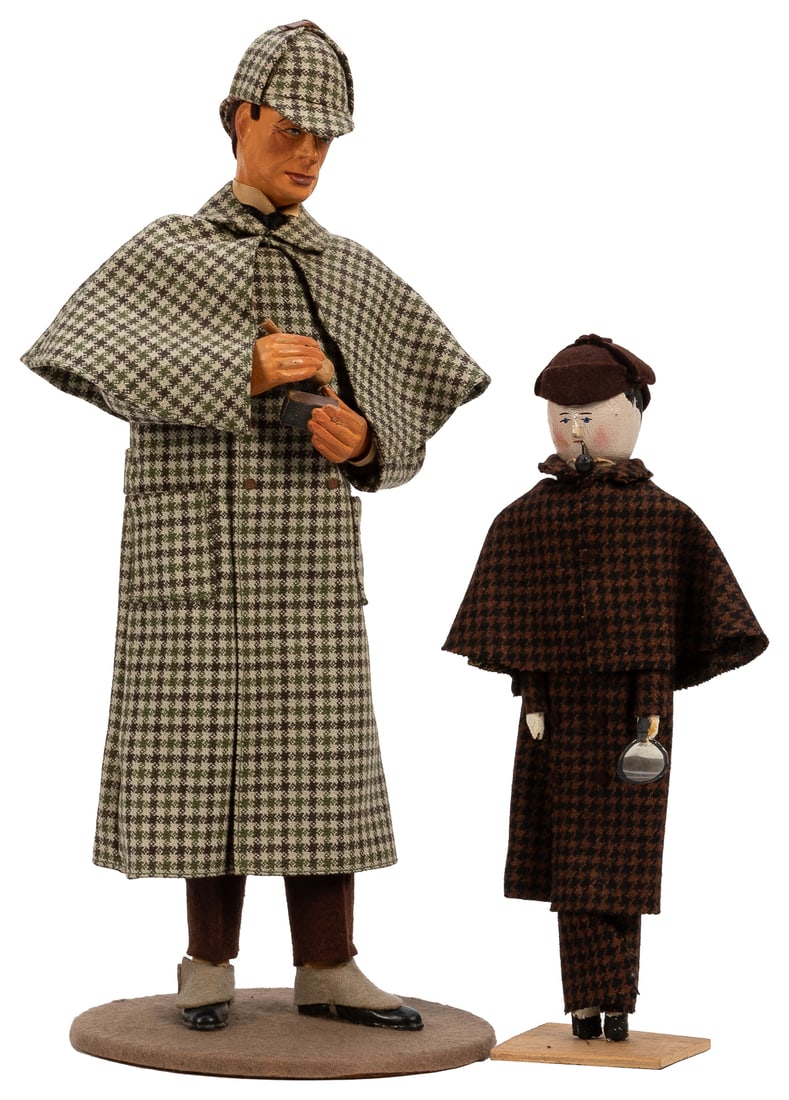 [DOLLS]. A pair of 2 handmade Sherlock Holmes dolls, one fr... (1 of 4)