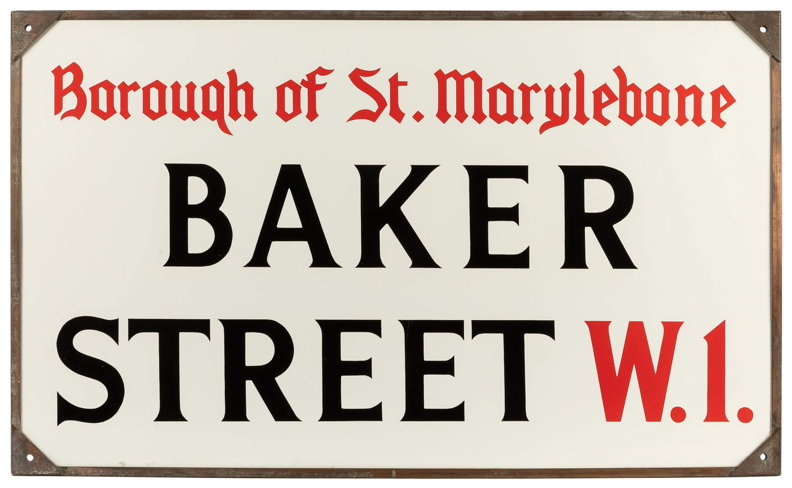 Original metal street sign for Baker Street, “Borough of St... (1 of 1)