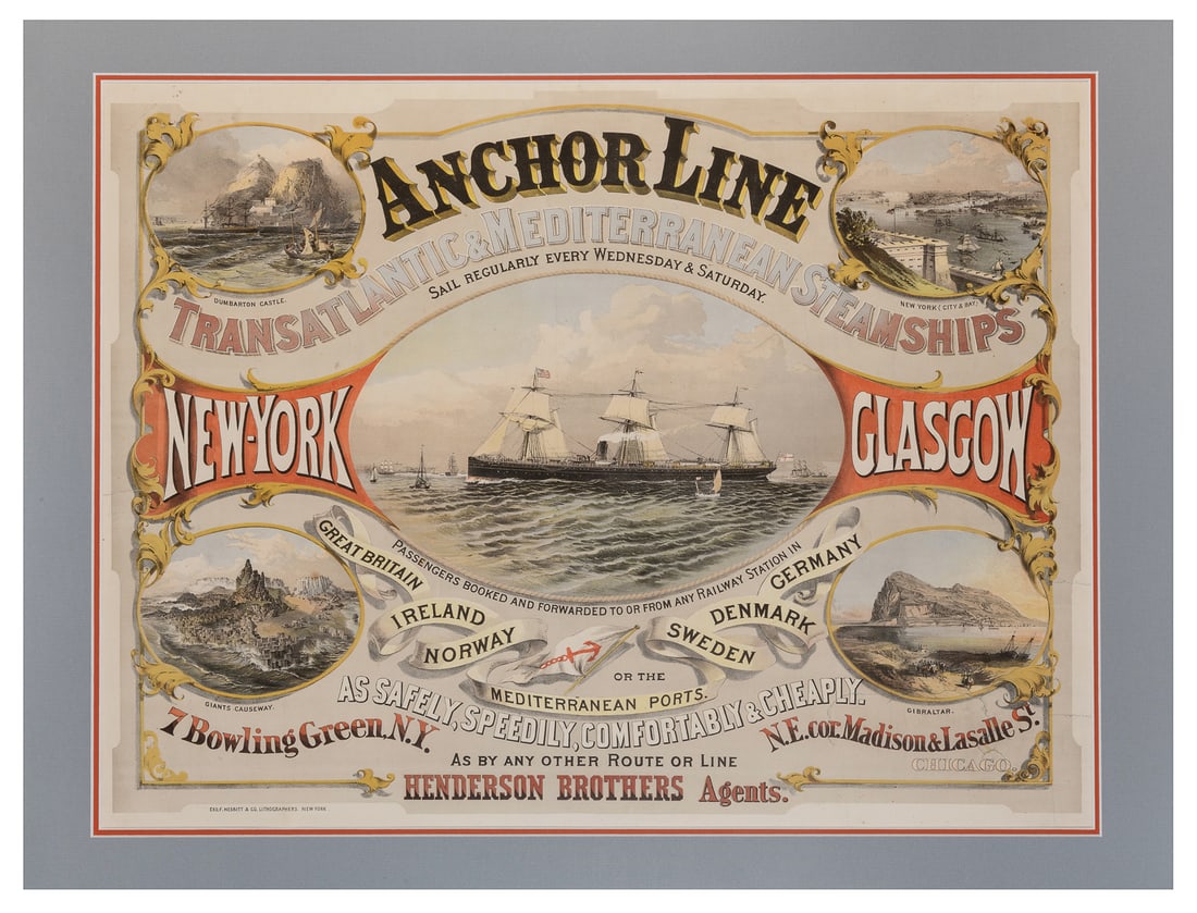 Anchor Line. New York: Nesbitt & Company, [ca. 1860s]. Colo... (1 of 1)