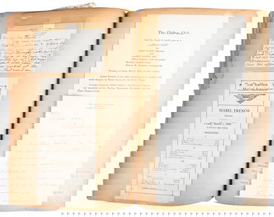 [BOSTON—MUSIC]. FRENCH, Isabel. Scrapbook of Soprano and Vo...: [BOSTON—MUSIC]. FRENCH, Isabel. Scrapbook of Soprano and Vocal Teacher Isabel French. [Ca. 1930s-1940s]. 4to. Scrapbook with numerous fan letters, newspaper clippings, theatre programs, and