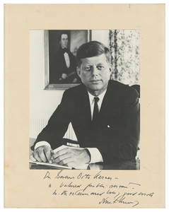 KENNEDY, John F. (1917-1963). Photograph Inscribed to Illin...