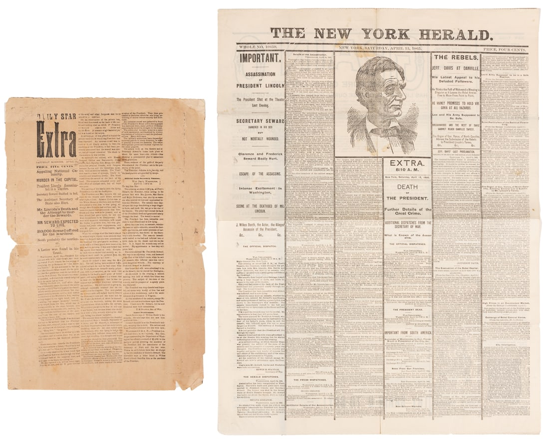 [LINCOLN, Abraham (1809-1865)]. “Daily Star Extra” on the A... (1 of 1)
