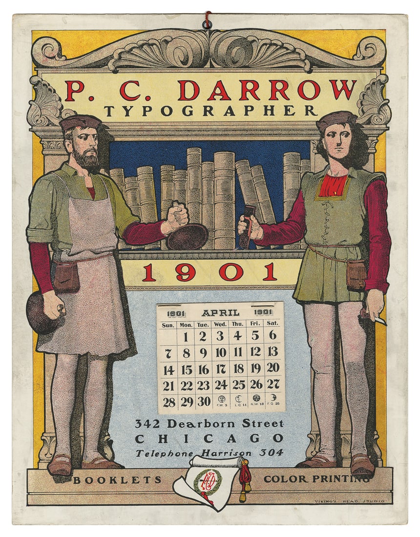 [LITHOGRAPHY]. Group of Eight Larger Items, Including Calen... (1 of 4)