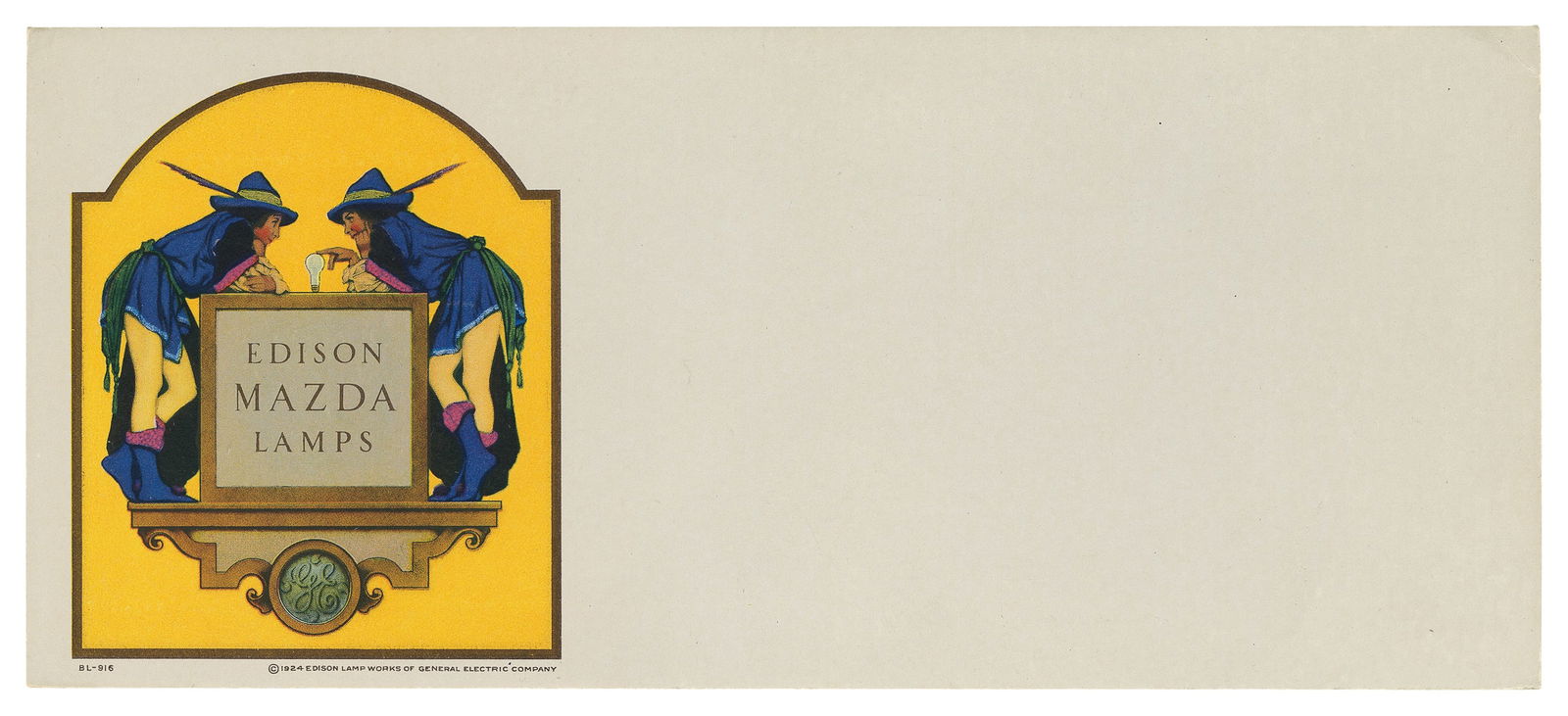 [LITHOGRAPHY]. [PARRISH, Maxfield, 1870-1966]. Edison Mazda... (1 of 1)