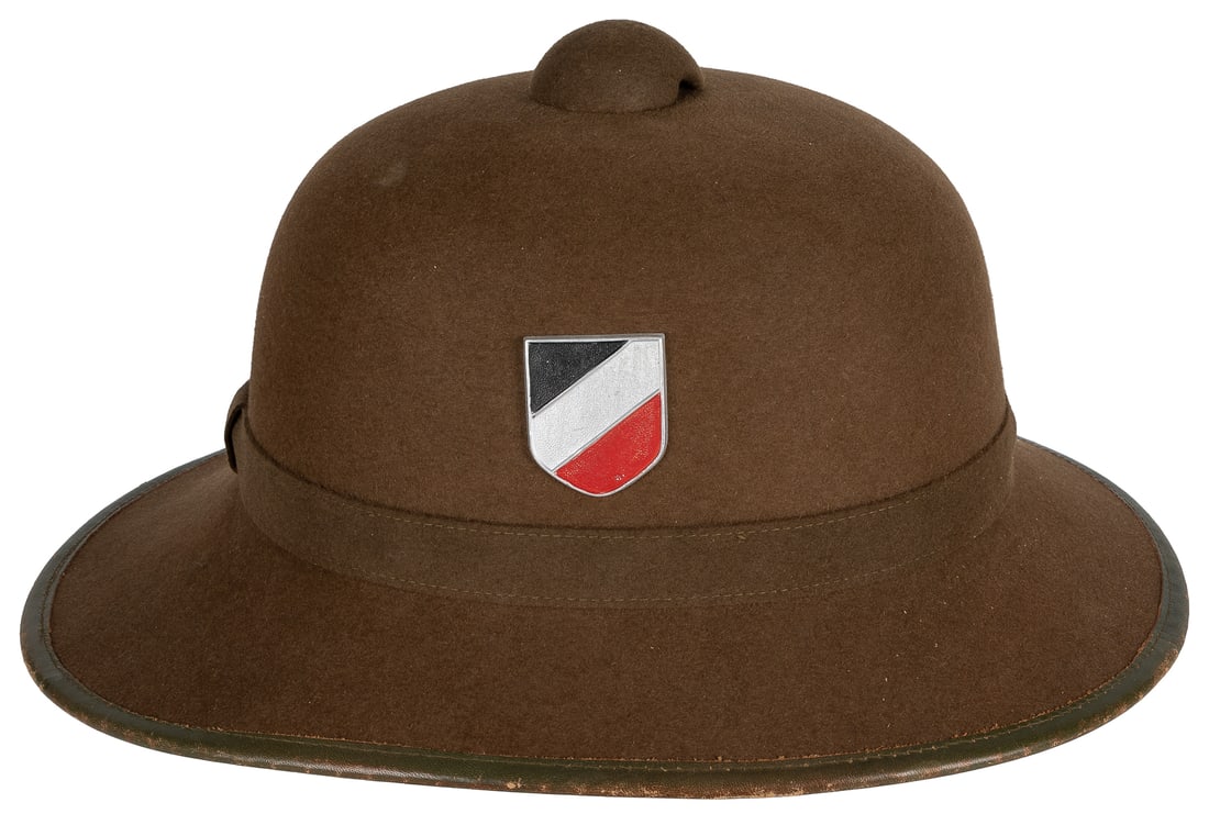 German Deutsche Africa Corps Pith Helmet. Felt olive body w... (1 of 2)