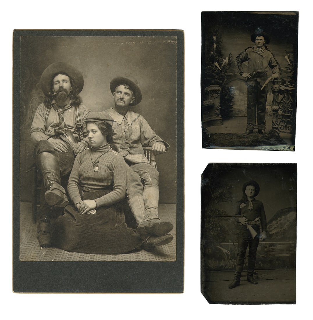 [COWBOYS/OUTLAWS]. Group of Two Tintype Por... (1 of 1)