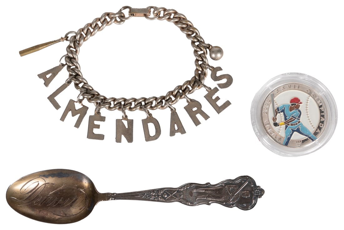 [BASEBALL]. Group of Three Baseball Trinkets, including: so... (1 of 1)