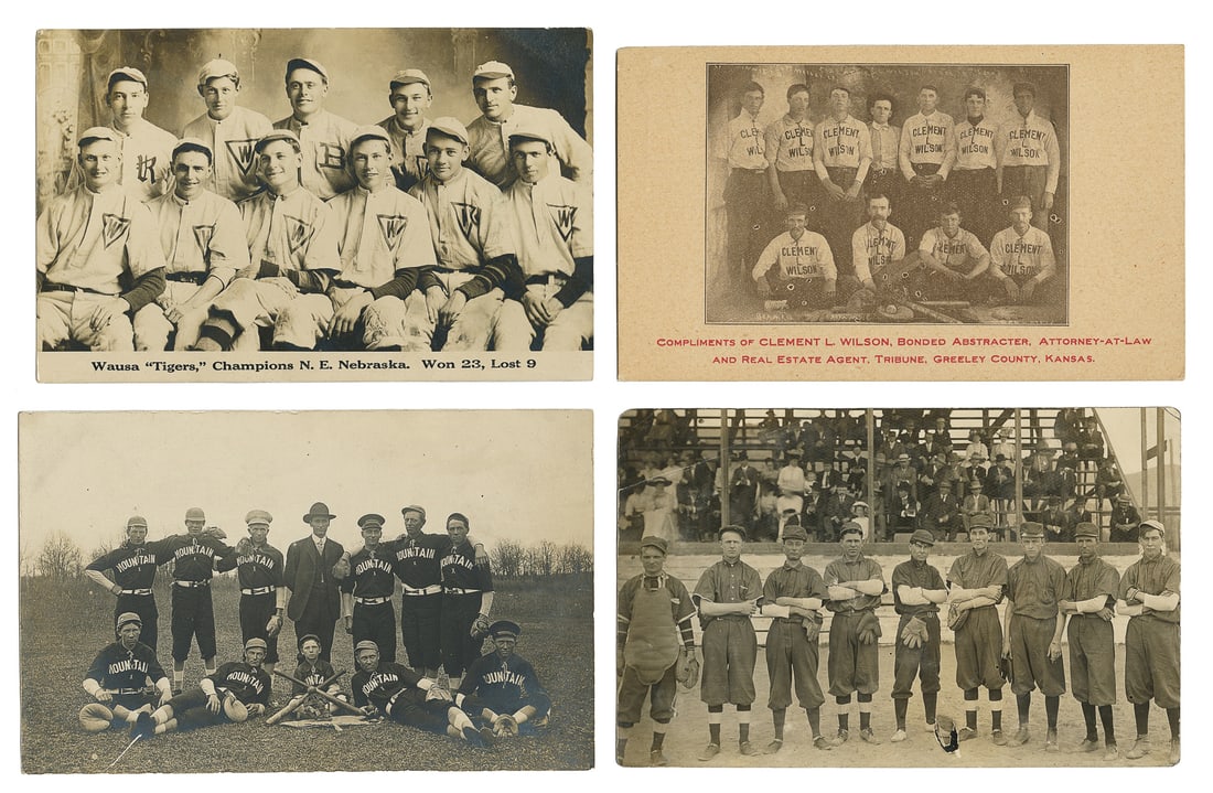 [BASEBALL]. Group of Three Real Photo Postcards and One Pos... (1 of 1)