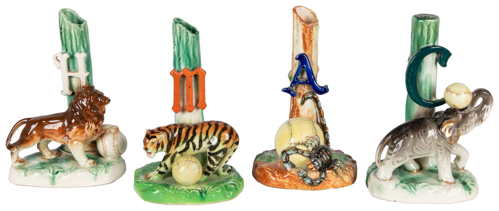 [BASEBALL]. Group of Four Ceramic Souvenir Flower Vases for... (1 of 5)