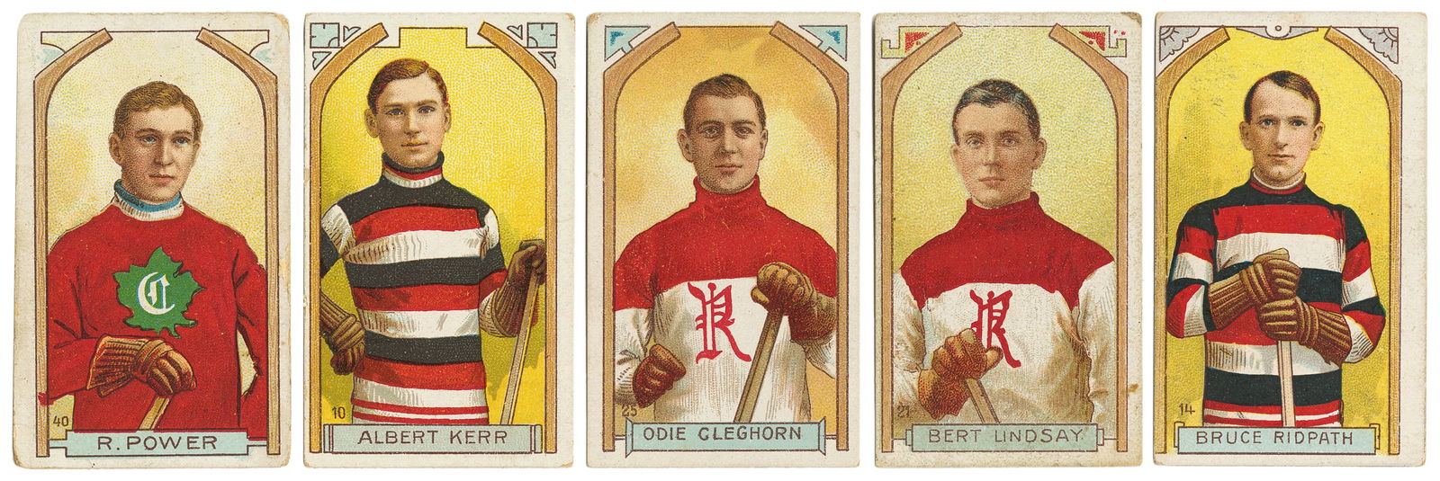 [HOCKEY]. Group of Five Cigarette Cards for Canadian Hock... (1 of 2)