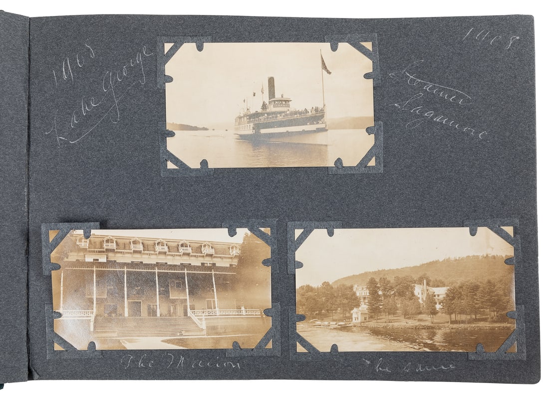 [NEW YORK STATE]. Scrapbook of photographs of Lake George a... (1 of 5)