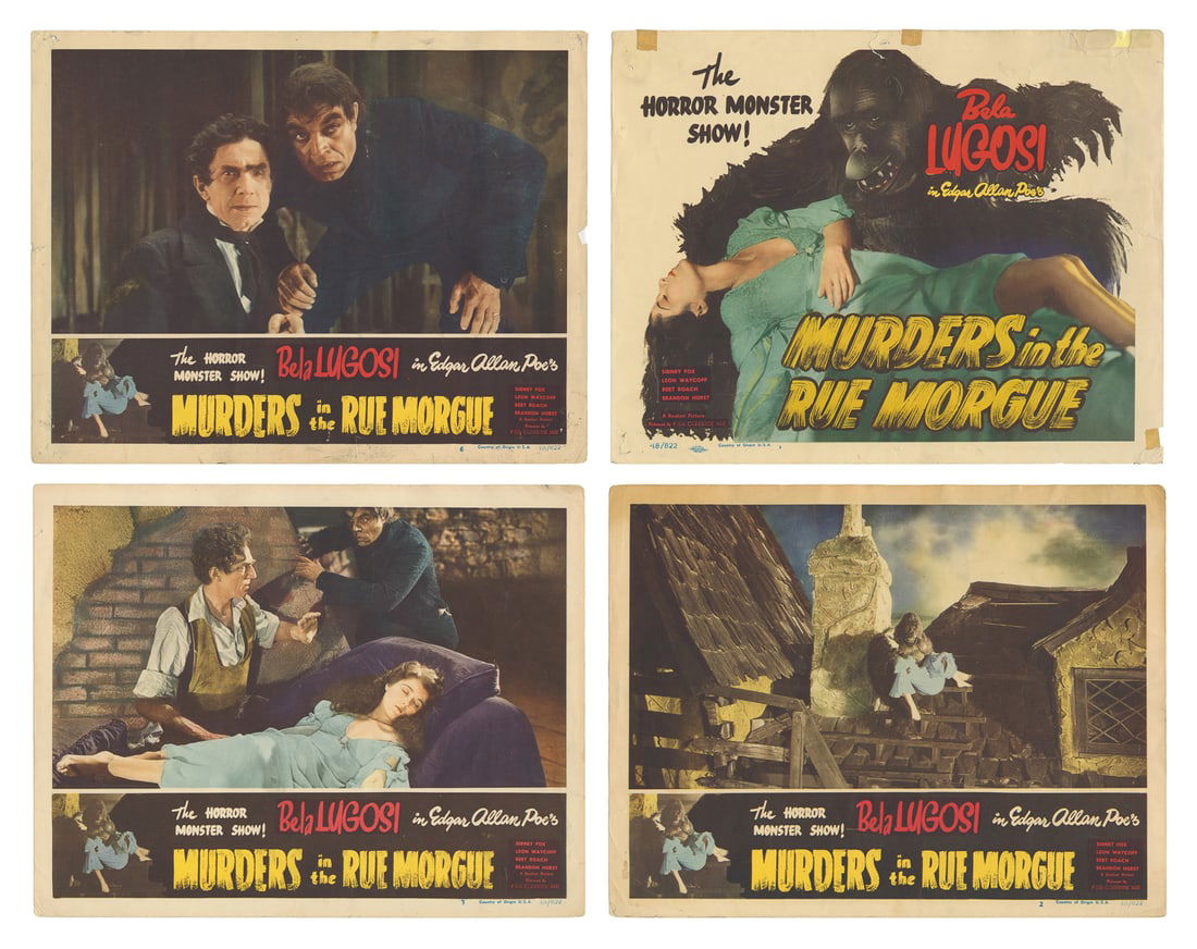 Murders in the Rue Morgue. Group of Four Color Lobby Cards.... (1 of 5)