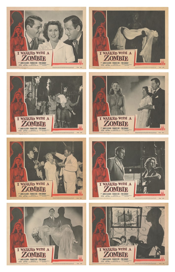 I Walked with a Zombie. Group of Eight Color Lobby Cards. [... (1 of 9)