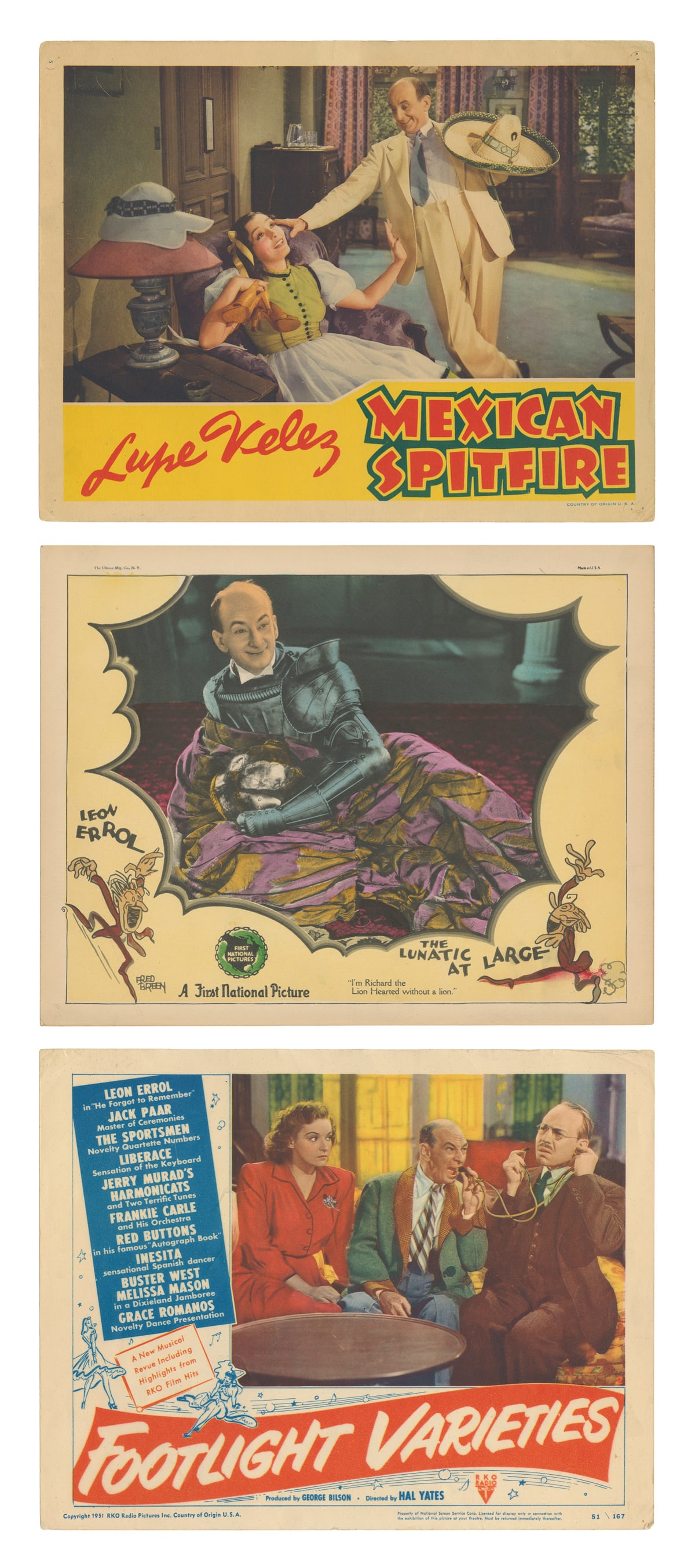 [ERROL, Leon (1881-1951)]. Group of 10 Color Lobby Cards. [... (1 of 4)