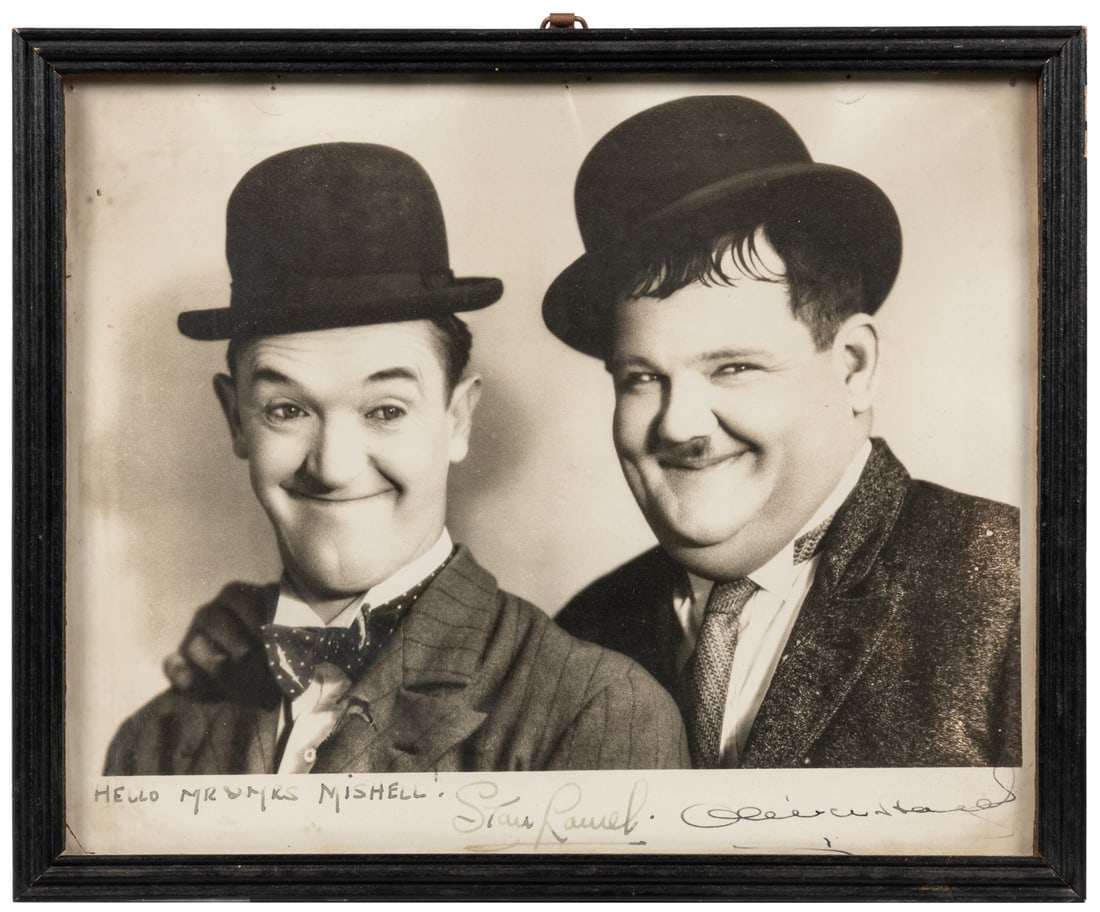 LAUREL, Stan, and HARDY, Oliver. Inscribed and Signed Photo... (1 of 1)