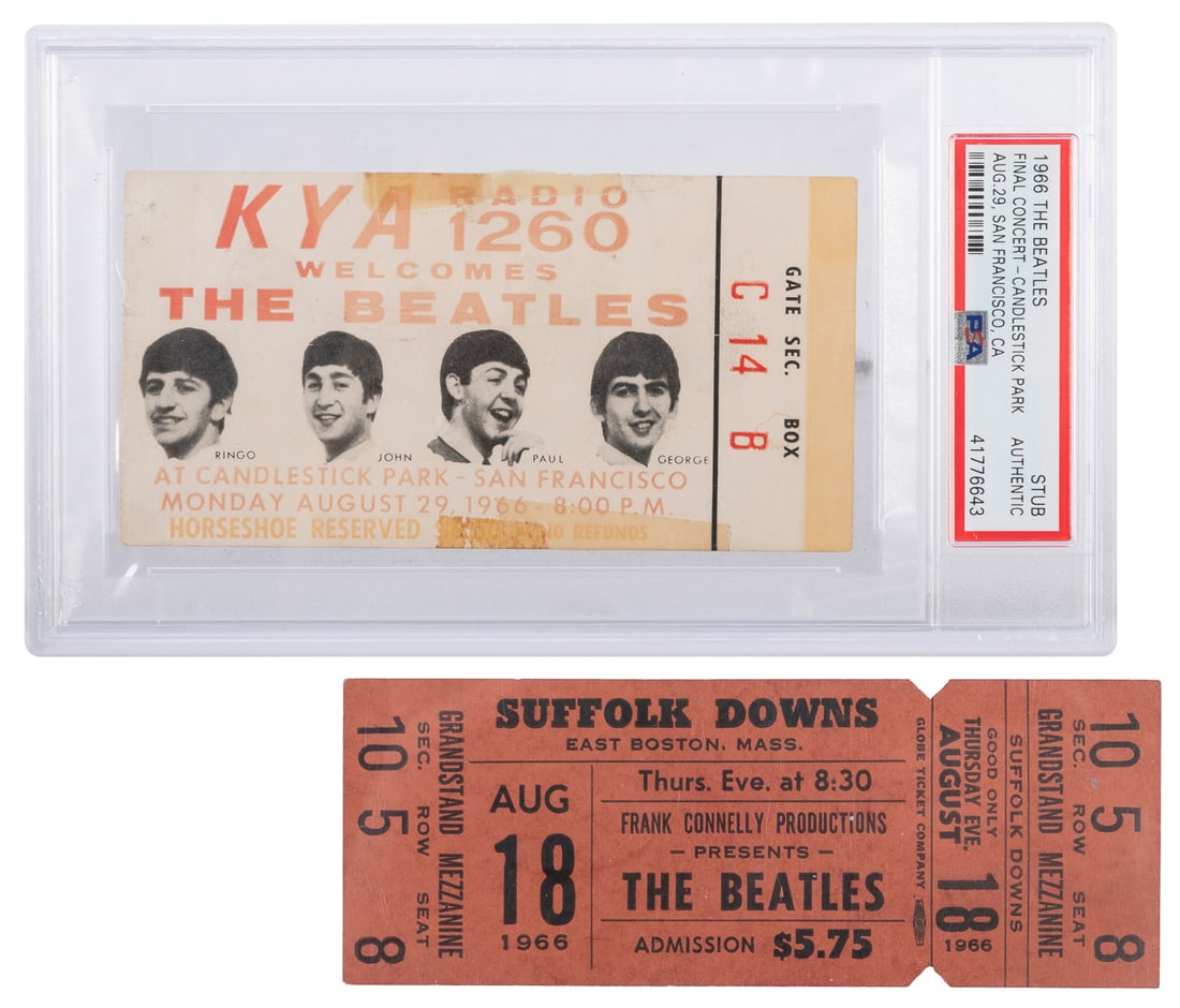 The Beatles Group of 2 Tickets, One Unused, for The Beatles... (1 of 2)