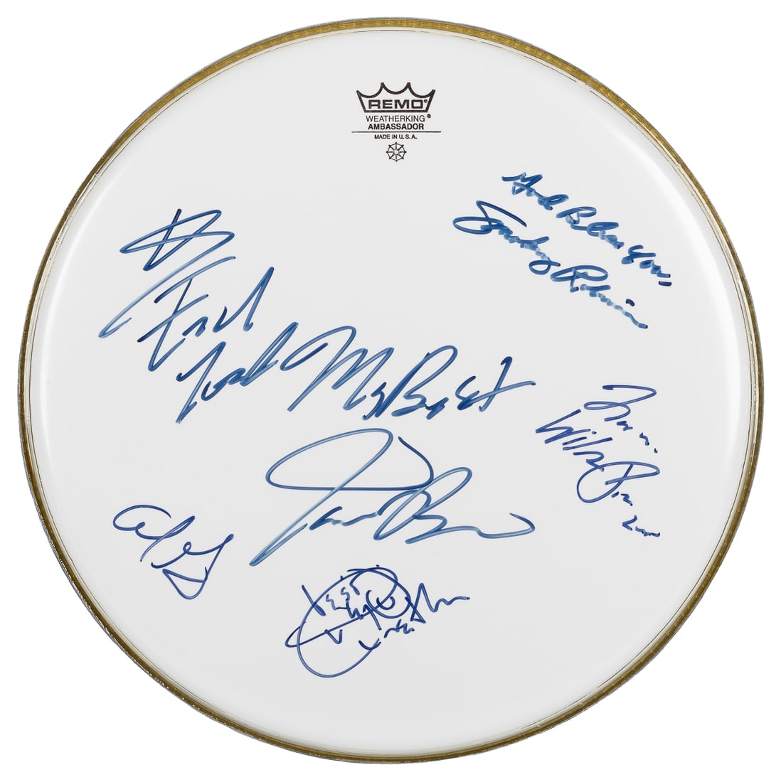 [SOUL MUSIC]. Remo Drumhead Signed by Five Soul Music Legen... (1 of 2)