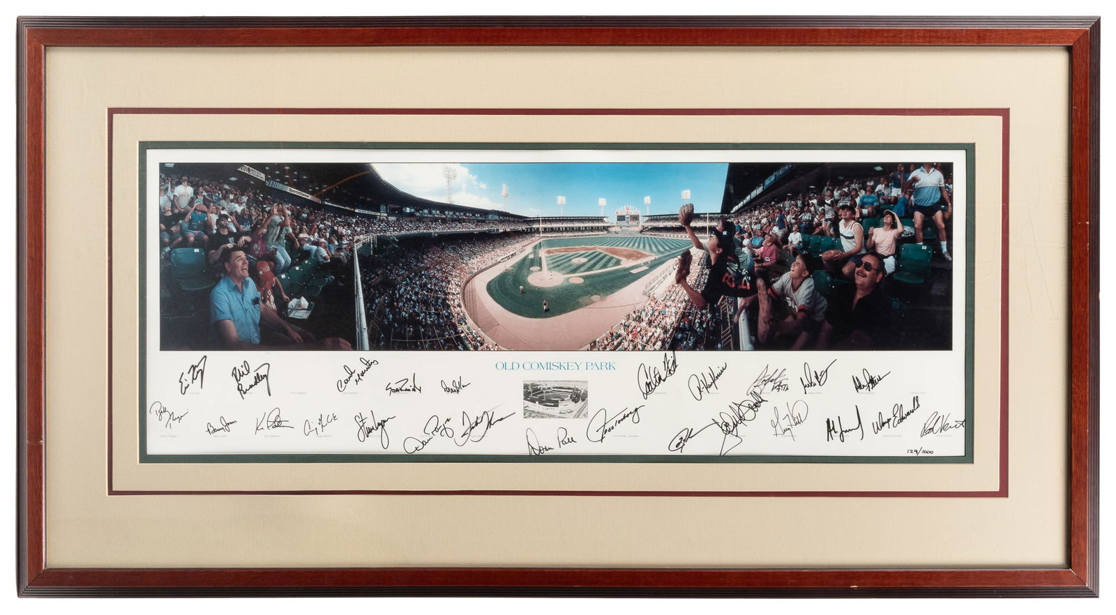 Old Comiskey Park Panoramic Photograph with 25 Autographs. ... (1 of 1)