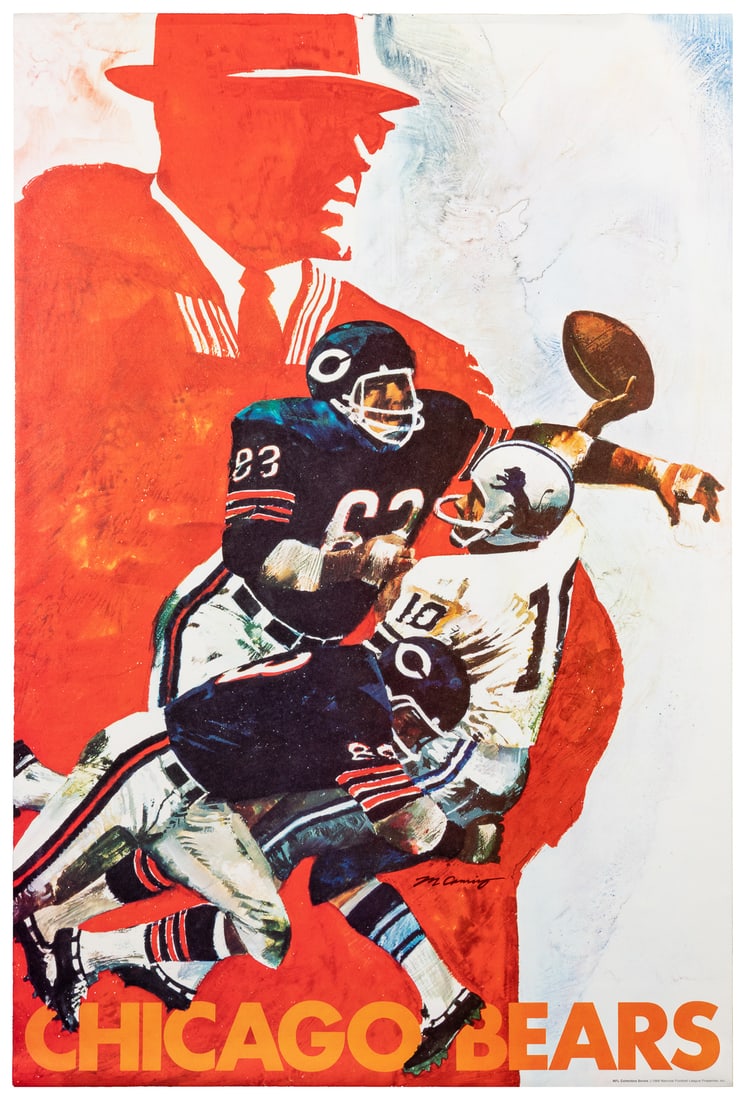Chicago Bears 1968 NFL Collectors Series Posters (Lot of 5)... (1 of 1)