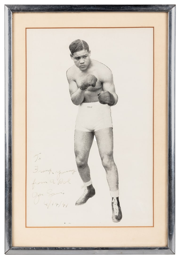 LOUIS, Joe (1914-1981). Signed Newspaper Insert or Handbill... (1 of 1)