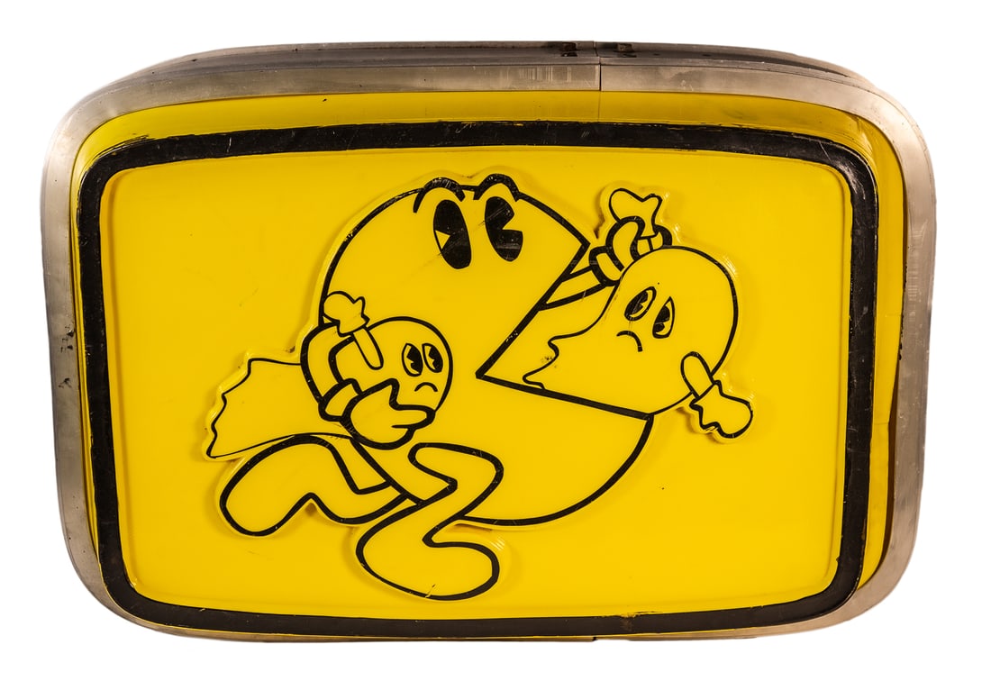 Double-Sided Pac Man Lightbox Marquee Arcade Sign. 1980s. T... (1 of 2)