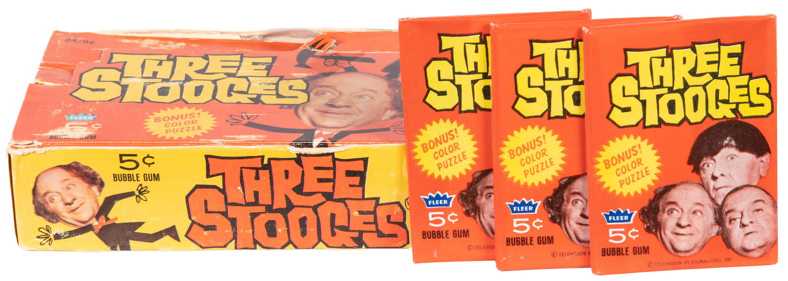 1966 Fleer The Three Stooges Box of 17 Wax Packs. Fleer, 19... (1 of 3)