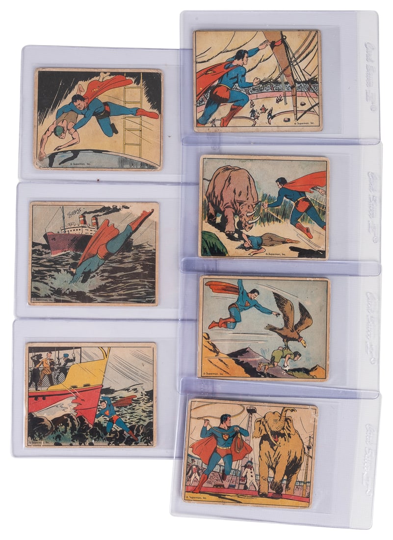 1940 Gum Inc. Superman Trading Cards (7). Includes cards 9,... (1 of 1)