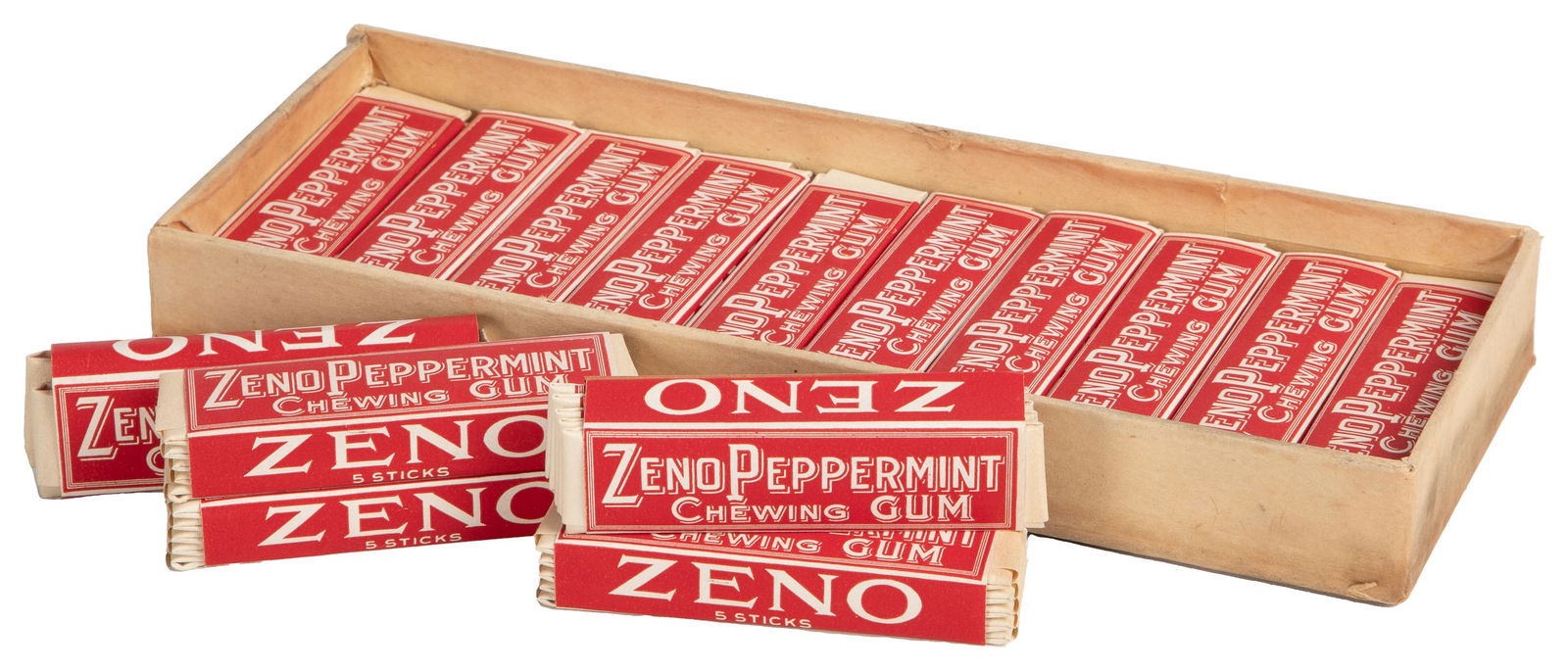 Zeno Peppermint Chewing Gum Five-Stick Pack Lot in Original... (1 of 1)