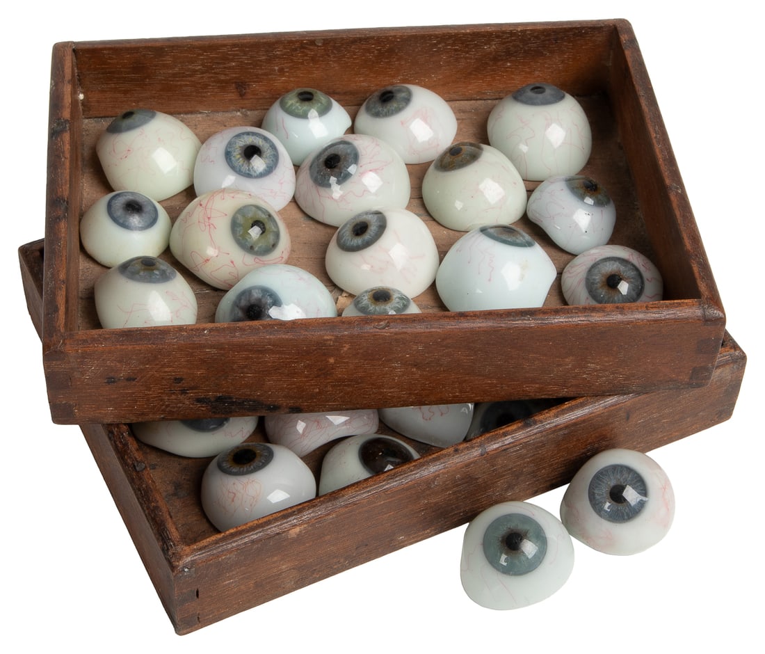 Antique Prosthetic Glass Eye Collection. Circa 19th/early 2... (1 of 3)