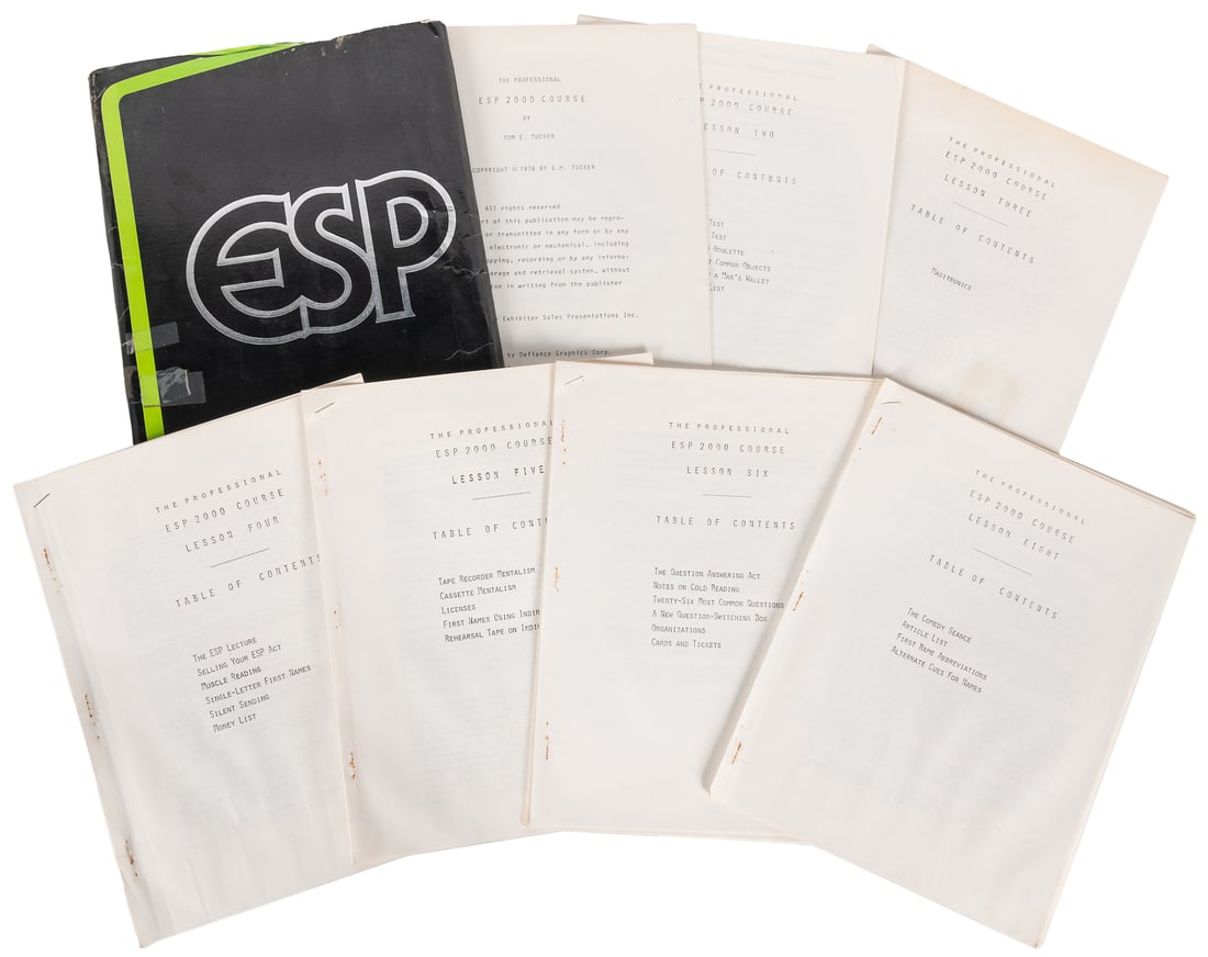 TUCKER, Tom. TUCKER, Liz. ESP Course Lessons and Ephemera. ... (1 of 1)