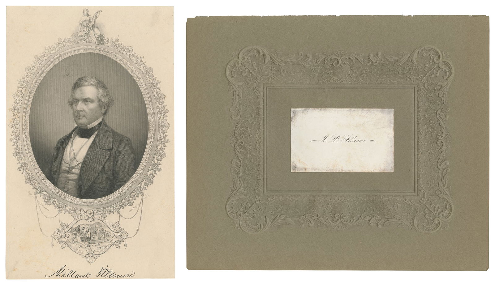 FILLMORE, Millard Powers (1828-1889). Calling card of the s... (1 of 1)