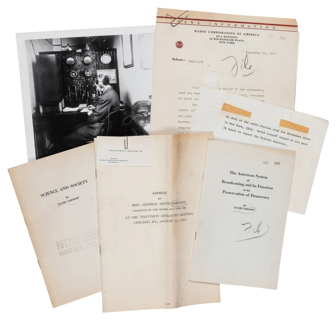 [TELEVISION]. SARNOFF, David (1891-1971). Group of Three Bo... (1 of 1)