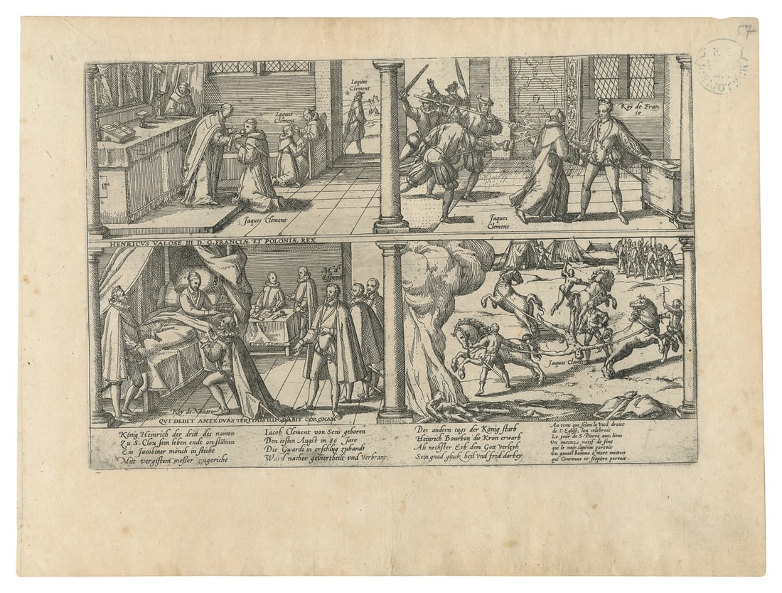 HOGENBERG, Frans (1535-1590). Murder of Henry III of France... (1 of 1)