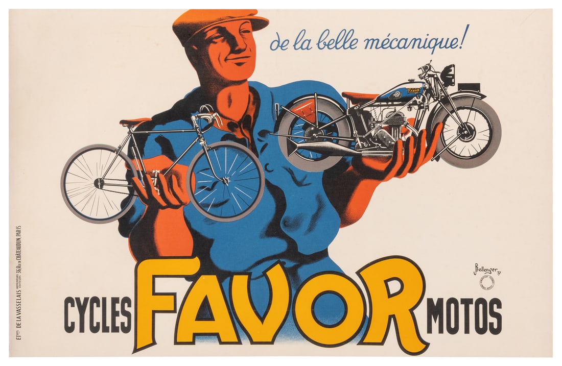 BELLENGER, Pierre (1909 – ). Cycles Favor Motos. 1937. Pari... (1 of 1)