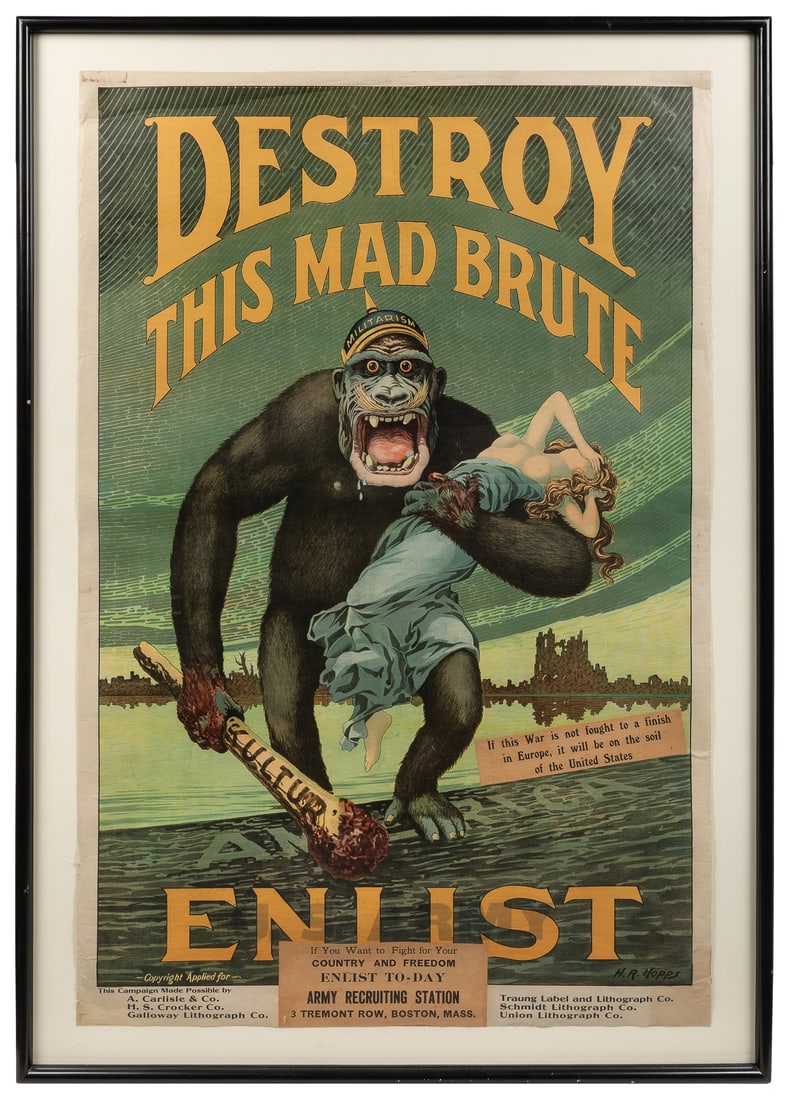 HOPPS, Harry R. (1869 – 1937). Destroy this Mad Brute / Enl... (1 of 1)