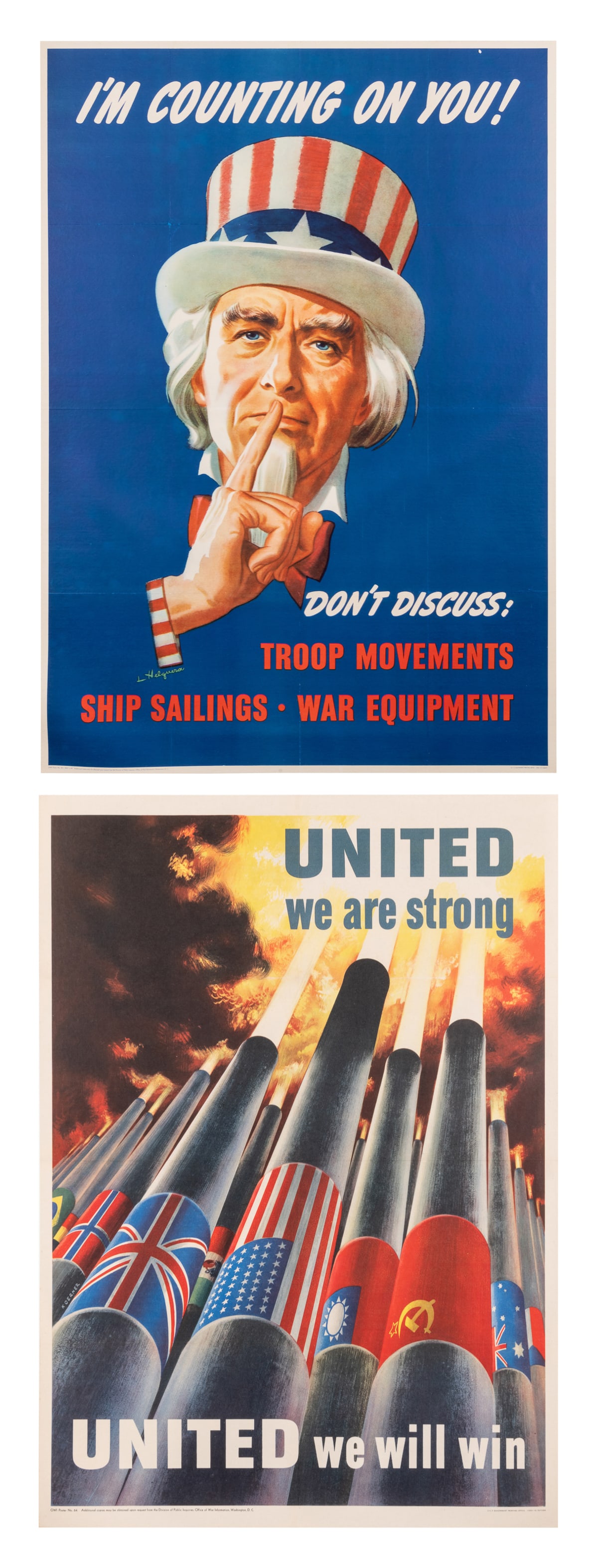 [WORLD WAR II]. Two war propaganda posters. 1943. Washingto... (1 of 3)