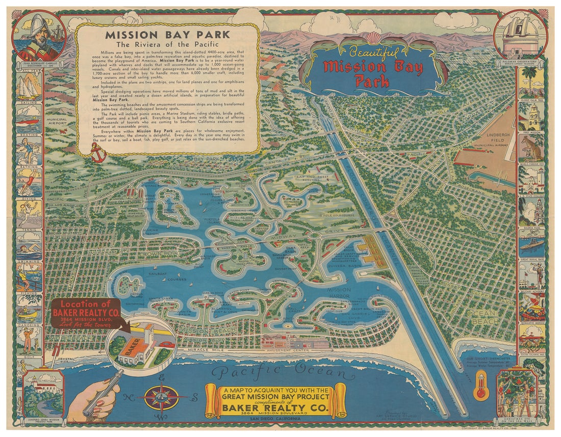 Map to Acquaint You with the Great Mission Bay Project. 194... (1 of 2)