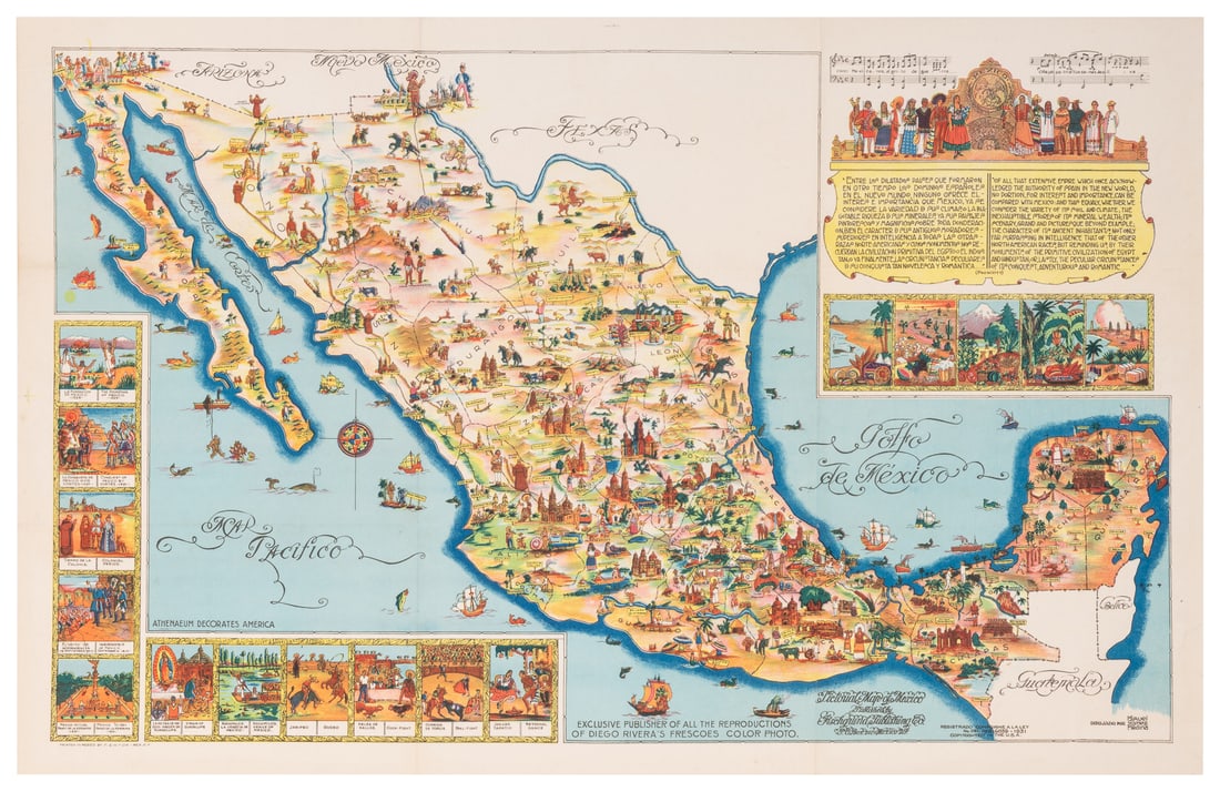 MEDINA, Miruel Gomez. Pictorial Map of Mexico. 1931. USA: F... (1 of 1)