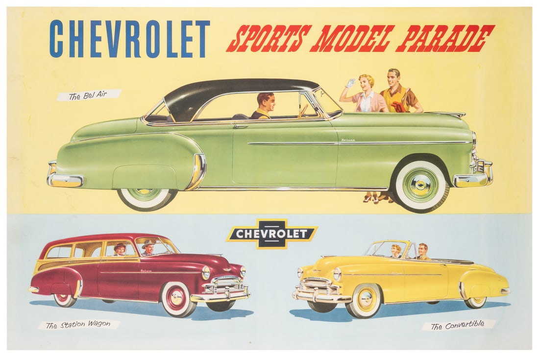 Chevrolet Sports Model Parade. 1950s. Showroom poster adver... (1 of 1)
