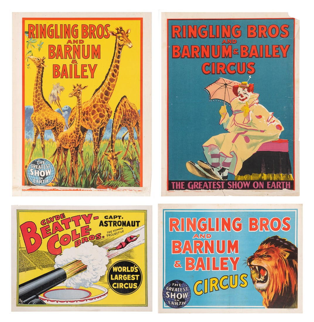 [CIRCUS]. Four American circus posters. Includes three Ring... (1 of 5)