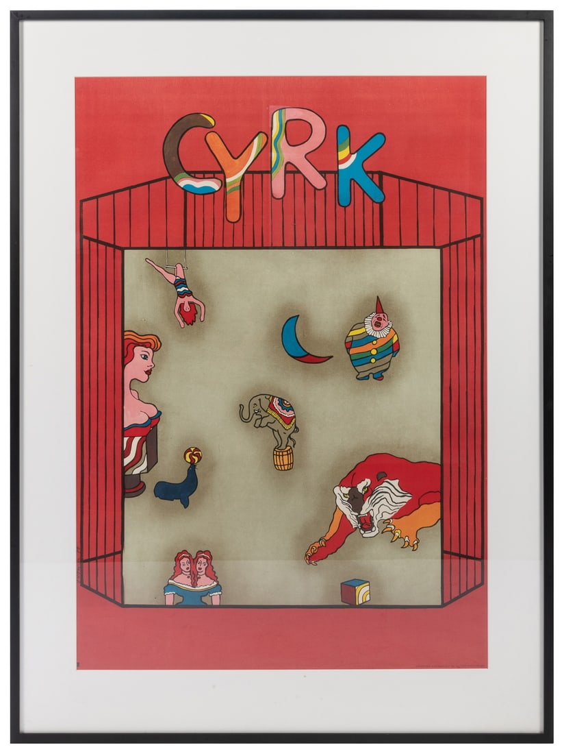 KOZYCKI, J. Cyrk. 1975. Warsaw. Color lithograph poster. Sh... (1 of 1)