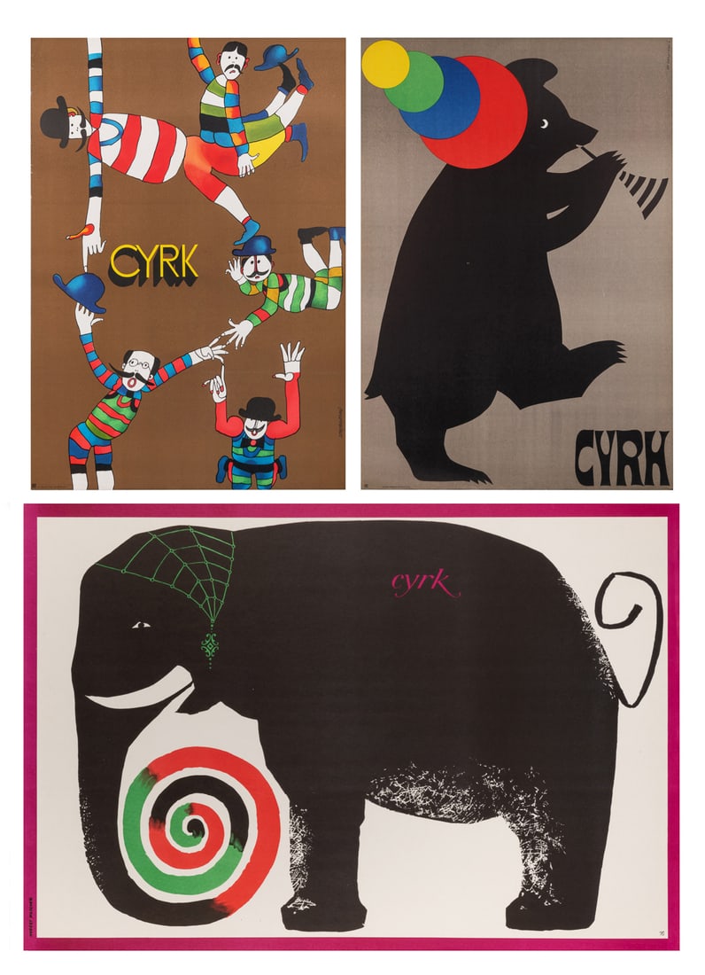 [CIRCUS]. Three CYRK posters. 1960s-70s. Three first printi... (1 of 4)
