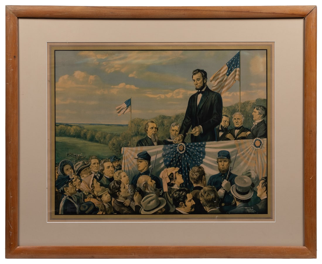 [HINTON, Walter Haskell (1886-1980), artist.] Lincoln at Ge... (1 of 1)