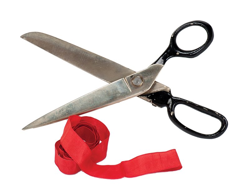 Fairy Ribbon Shears. New Haven Connecticut, P&L: Fairy Ribbon Shears. New Haven Connecticut, P&L, ca. 1930. Specially-crafted scissors which allow the magician to cut through a strip of satin ribbon, then restore it. Hallmarked. Good.