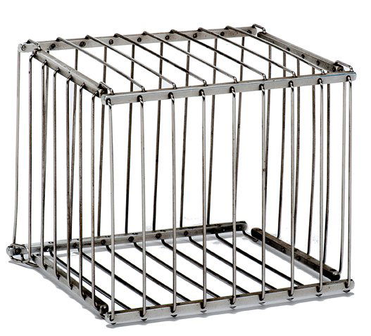 Vanishing Bird Cage. Asuza California, Owen Magic: Vanishing Bird Cage. Asuza California, Owen Magic Supreme, ca. 1990. Metal cage vanishes from between the magician’s hands. Hallmarked. Very good.