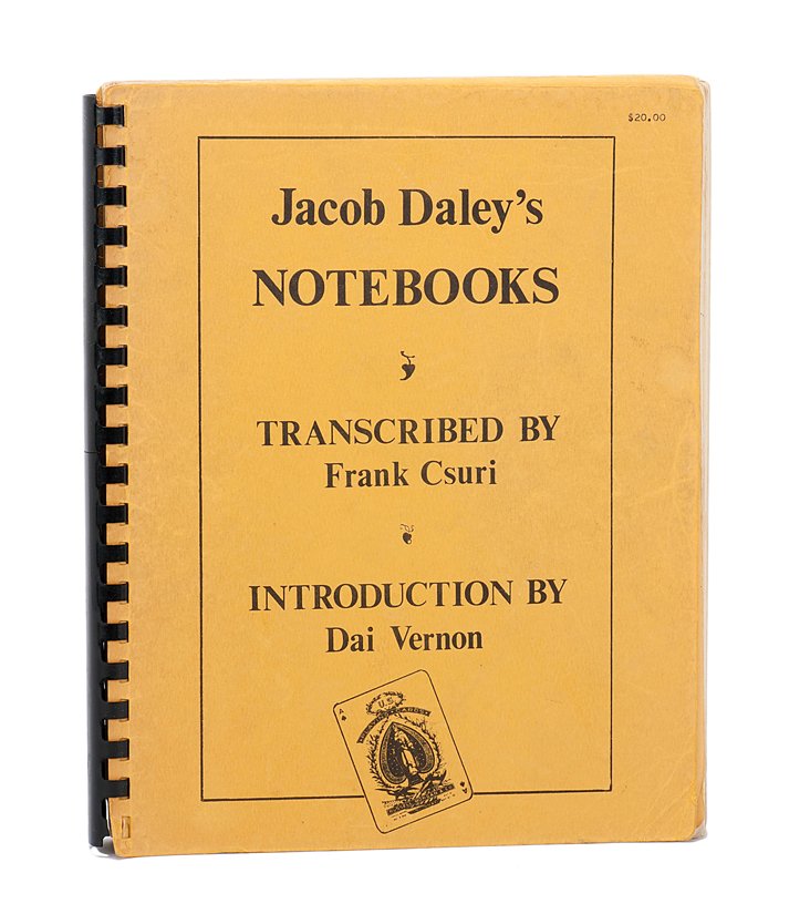 Jacob Daley’s Notebooks. Transcribed by F. Csuri: Daley, Jacob. Jacob Daley’s Notebooks. Transcribed by Frank Csuri. [Teaneck]: Gutenberg Press, 1975. Second printing. Comb bound wraps. 4to. Considerably worn, comb split.