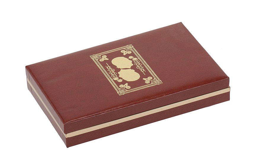 Ltd. edition Dai Vernon playing cards, with note: Vernon, Dai. Limited edition Dai Vernon playing cards. Four packs of cards produced to commemorate Vernon’s 88th birthday in 1982 housed in a custom display case bearing Vernon’s silhouette. Two o