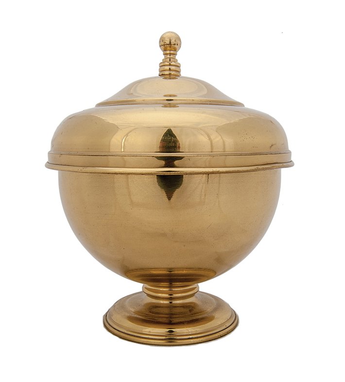 Paul Fox Candy Bowl. Phoenix, Danny Dew, ca. 1970.: Paul Fox Candy Bowl. Phoenix, Danny Dew, ca. 1970. Finely made brass bowl which allows the performer to transform a quantity of confetti into any other object. Includes a ring to accommodate a hat coi